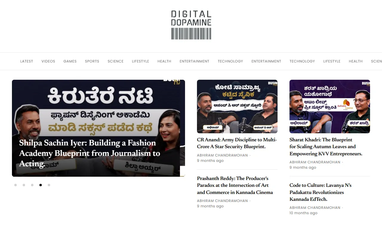 Digital Dopamine — media site migrated from WordPress to Laravel TALL stack