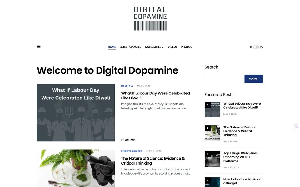 Digital Dopamine — media site migrated from WordPress to Laravel