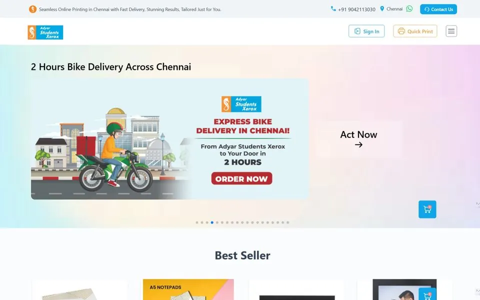 Students Xerox — Laravel e-commerce printing platform